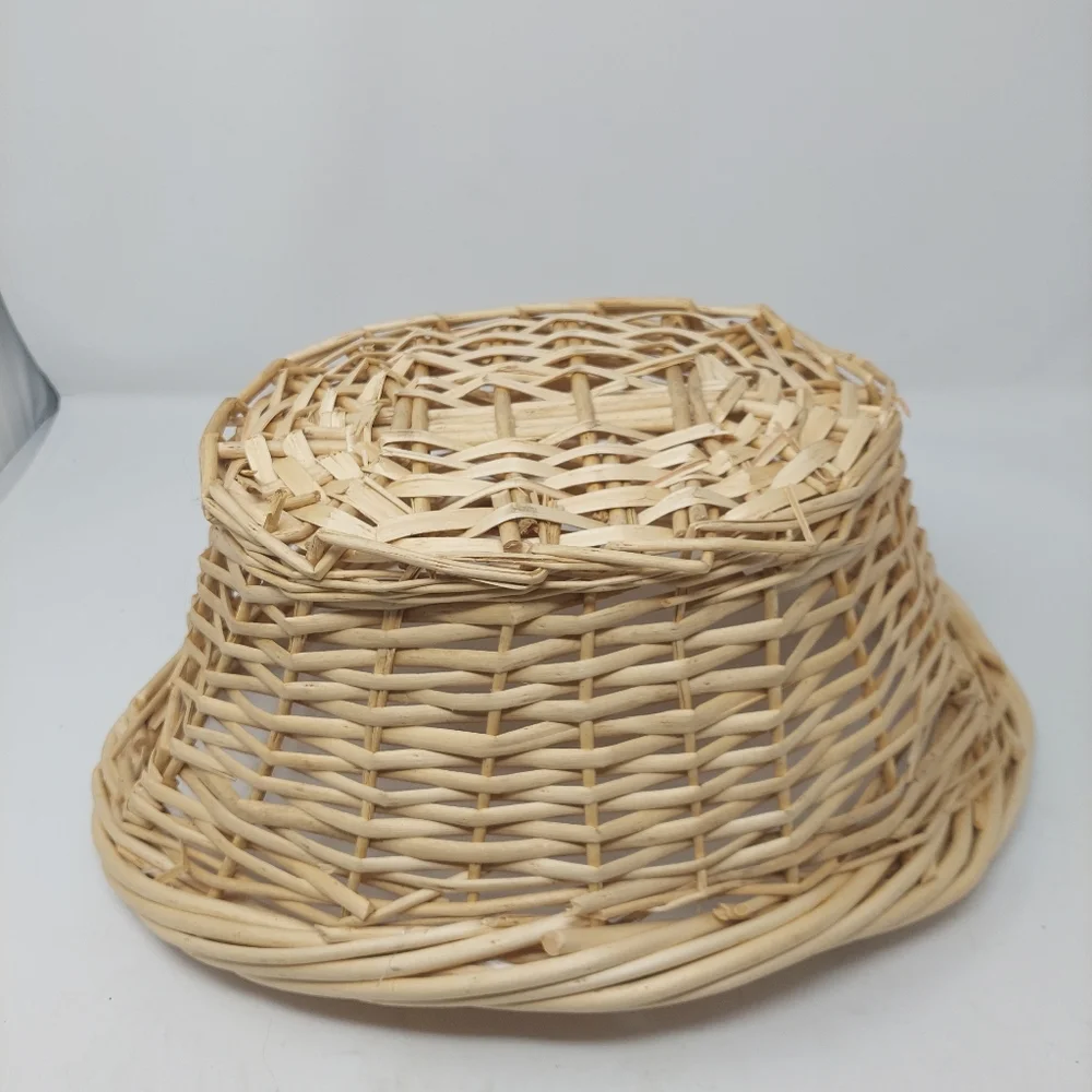 Willow Oval Wicker Basket Cut Out Handles Tan Storage Decorative Gift 16x10x8
